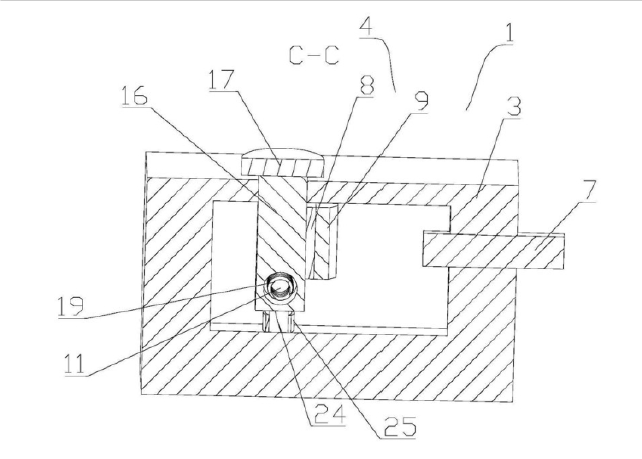 節(jié)能MEMS光開關(guān)C-C面剖視圖（MEMS芯片安裝位置） - 廣西科毅光通信