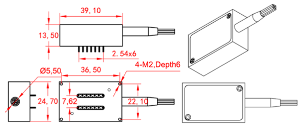 1×16單模MEMS光開(kāi)關(guān)封裝尺寸結(jié)構(gòu)圖 - 廣西科毅光通信 1×16單模MEMS光開(kāi)關(guān)封裝尺寸結(jié)構(gòu)圖 - 廣西科毅光通信